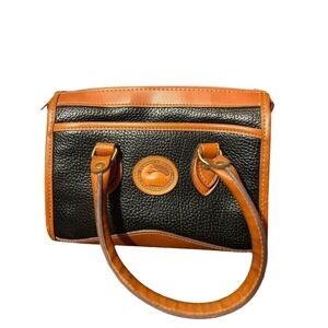 Vintage Dooney & Bourke Black Pebbled Leather Satchel